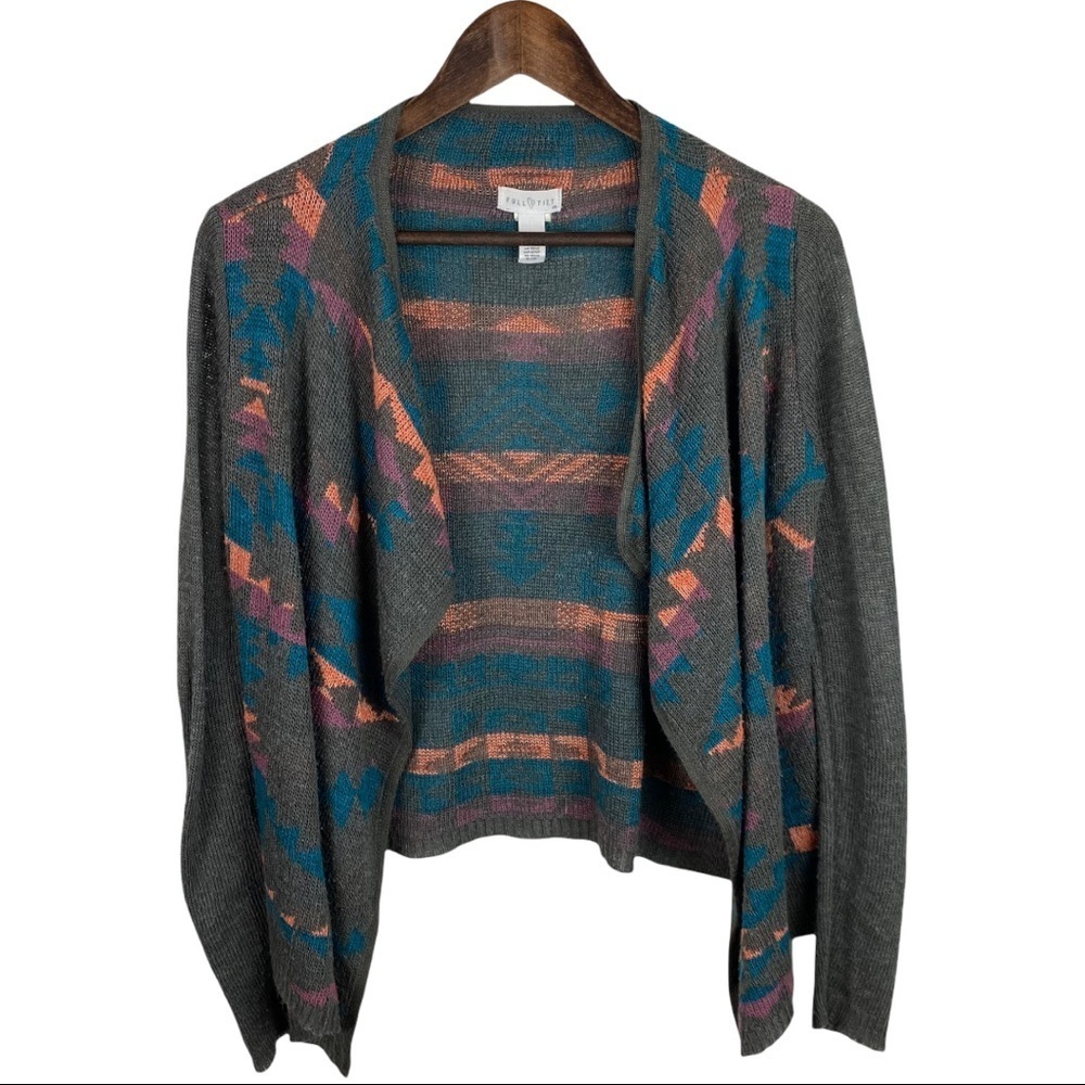 Full Tilt Open Front Aztec Cardigan